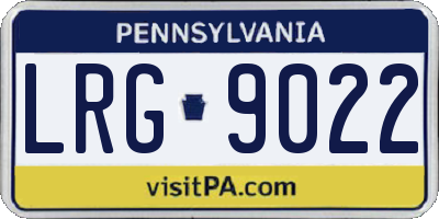 PA license plate LRG9022