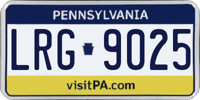 PA license plate LRG9025