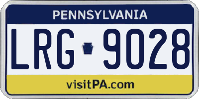 PA license plate LRG9028