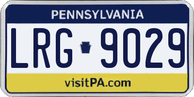 PA license plate LRG9029