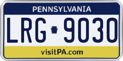 PA license plate LRG9030