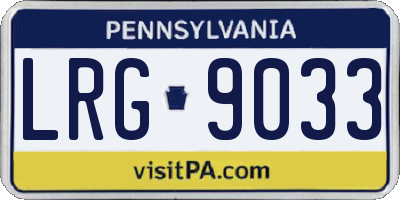 PA license plate LRG9033