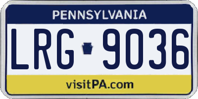 PA license plate LRG9036