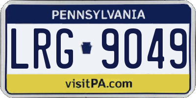 PA license plate LRG9049