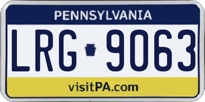 PA license plate LRG9063