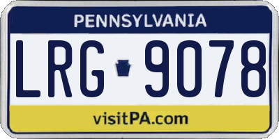 PA license plate LRG9078