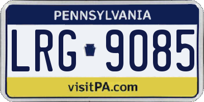PA license plate LRG9085