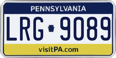PA license plate LRG9089