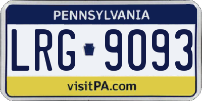 PA license plate LRG9093