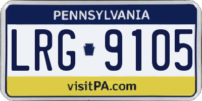 PA license plate LRG9105