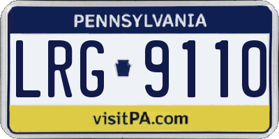 PA license plate LRG9110