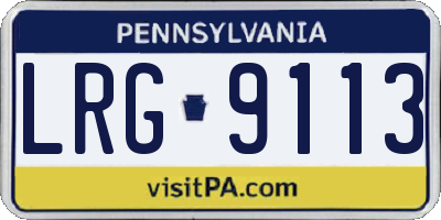 PA license plate LRG9113