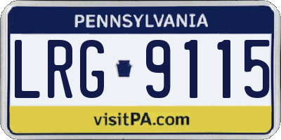 PA license plate LRG9115
