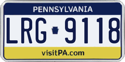 PA license plate LRG9118