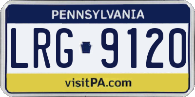 PA license plate LRG9120