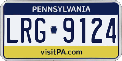 PA license plate LRG9124