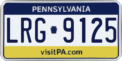 PA license plate LRG9125