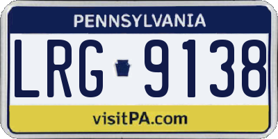 PA license plate LRG9138