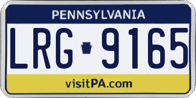 PA license plate LRG9165
