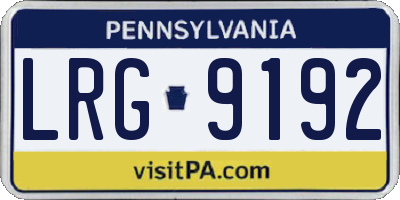 PA license plate LRG9192