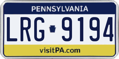 PA license plate LRG9194