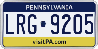 PA license plate LRG9205