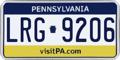 PA license plate LRG9206