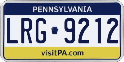 PA license plate LRG9212