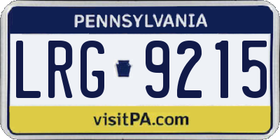 PA license plate LRG9215