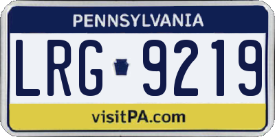 PA license plate LRG9219