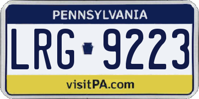 PA license plate LRG9223