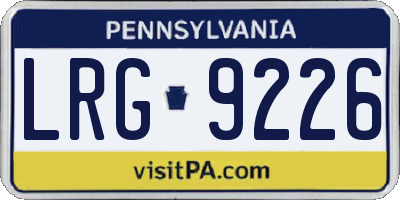 PA license plate LRG9226