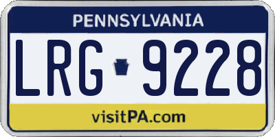 PA license plate LRG9228
