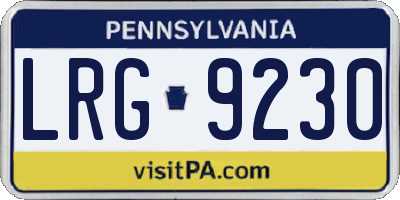 PA license plate LRG9230