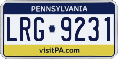 PA license plate LRG9231