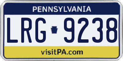 PA license plate LRG9238