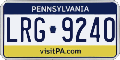 PA license plate LRG9240