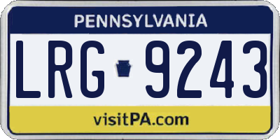 PA license plate LRG9243