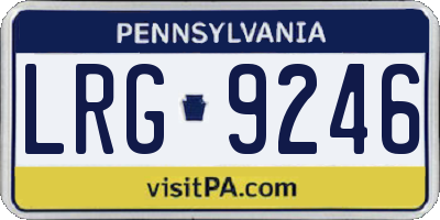 PA license plate LRG9246