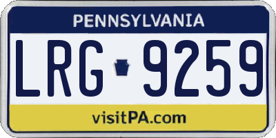 PA license plate LRG9259