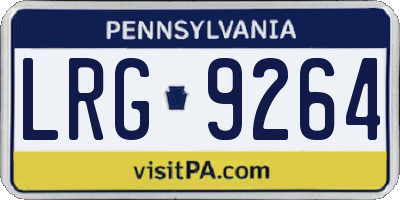 PA license plate LRG9264