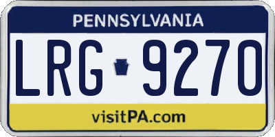 PA license plate LRG9270