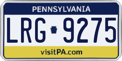 PA license plate LRG9275