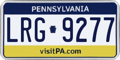 PA license plate LRG9277