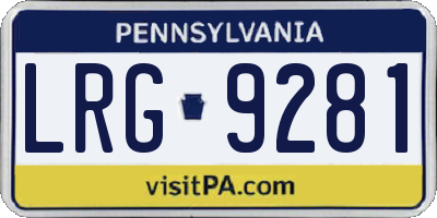 PA license plate LRG9281