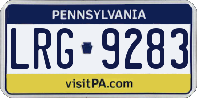 PA license plate LRG9283
