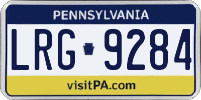 PA license plate LRG9284