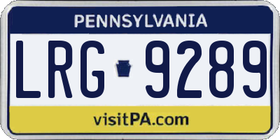 PA license plate LRG9289