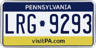 PA license plate LRG9293
