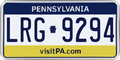 PA license plate LRG9294